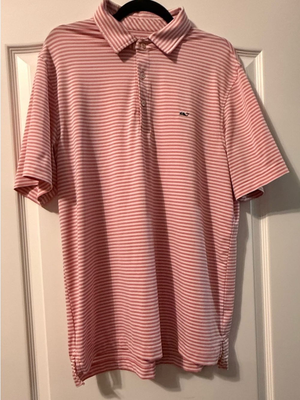 Vineyard Vines Pink & White Striped Polo Shirt - Classic Casual